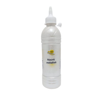 BLANC PERLÉ 500ml Peinture Acrylique Nacrée Métallisée Tunisie - Base Eau Multi-Supports - PIGMA
