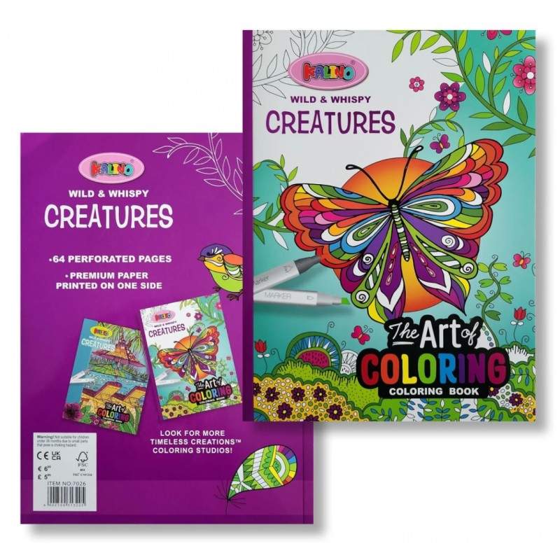 Carnet de Coloriage 64 Pages - Wild & Whispy Creatures - Kalino