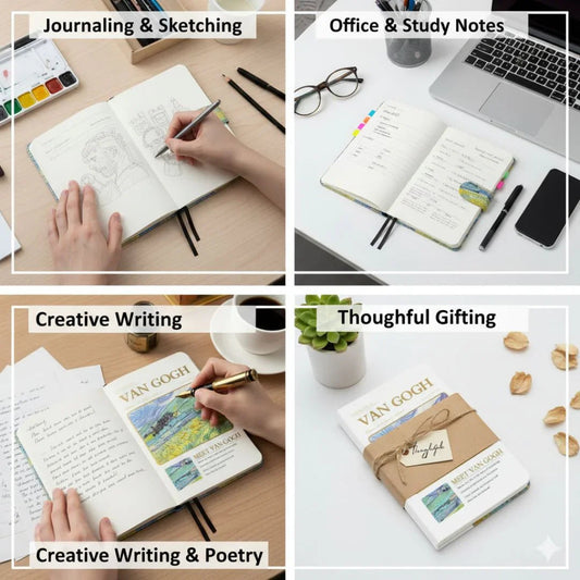 Journal notebook Van Gogh Fermeture Magnétique 18x13cm - Agenda Artistique Tunisie - PIGMA