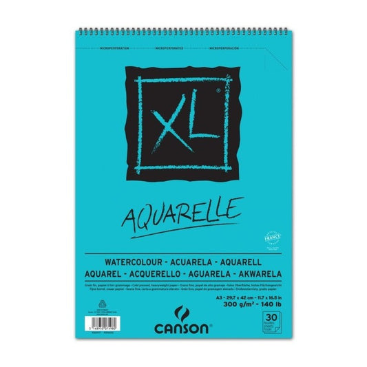 Album Papier Aquarelle XL A4 300G/M² 30 Feuilles - Canson