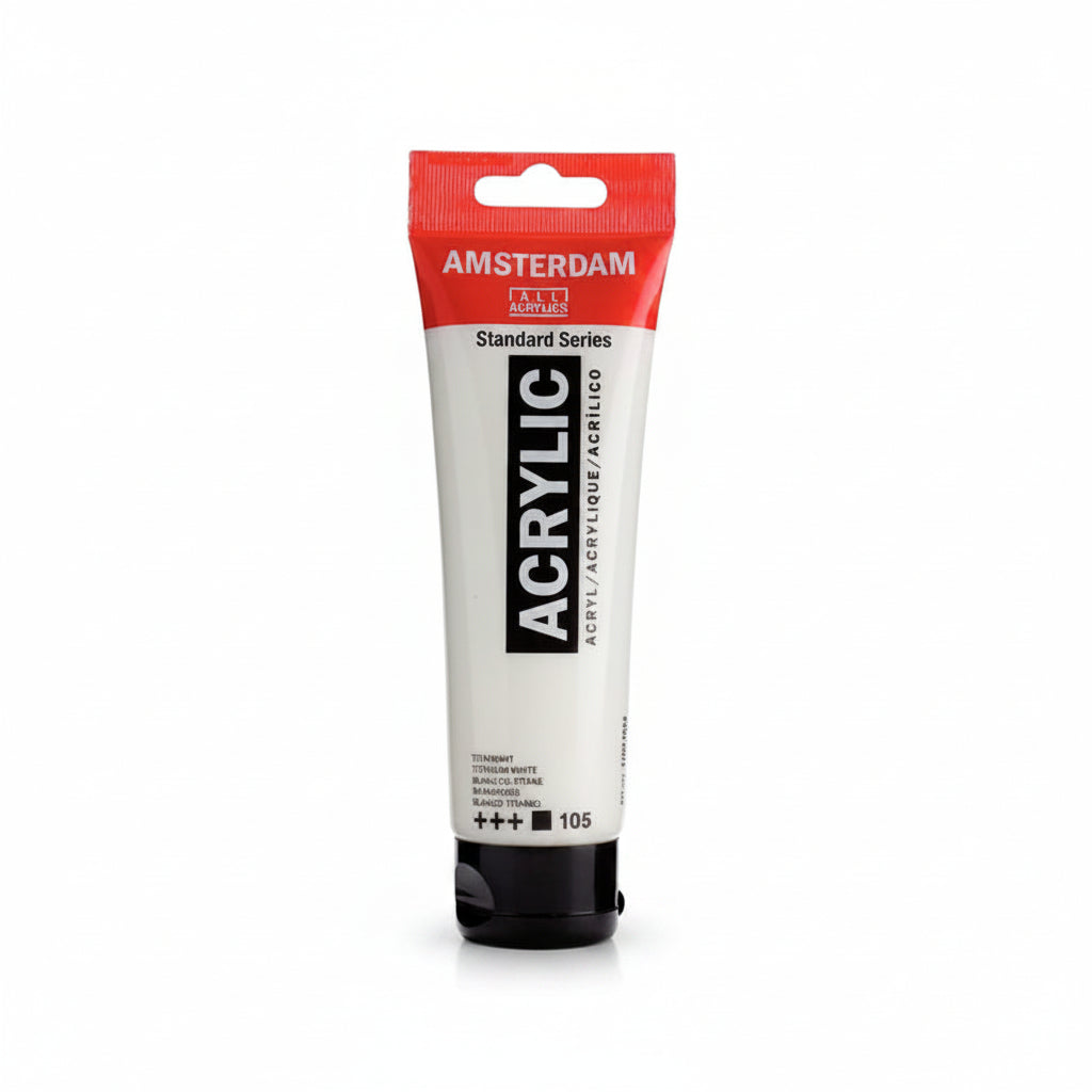 Peinture Acrylique Amsterdam 120ml - Blanc de Titane 105 - PIGMA