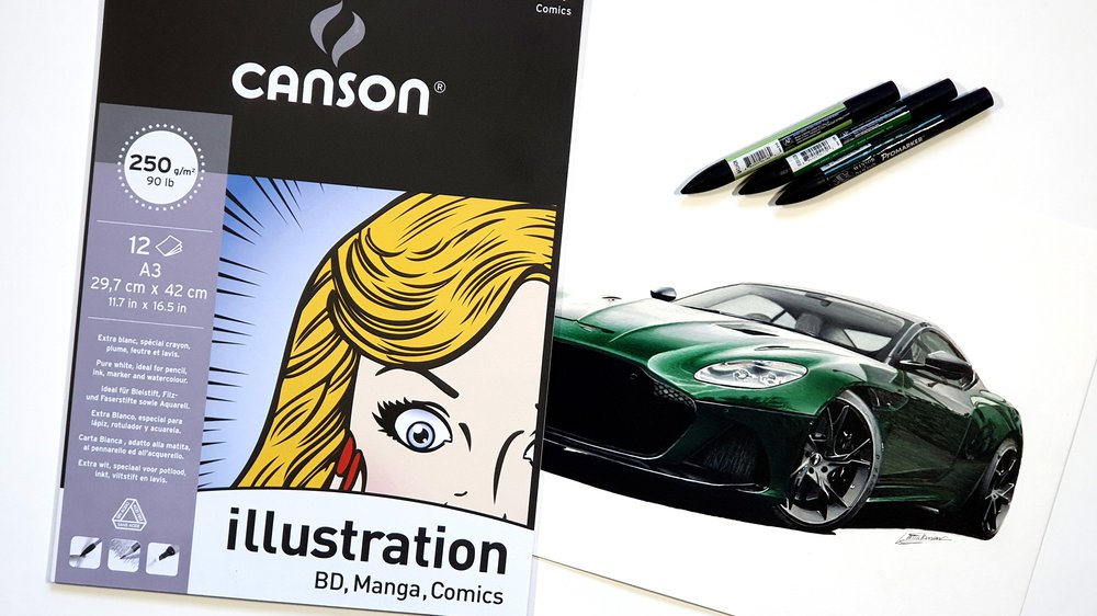 Bloc Papier CANSON Illustration BD, Mangas, Comics A3 250g 12F