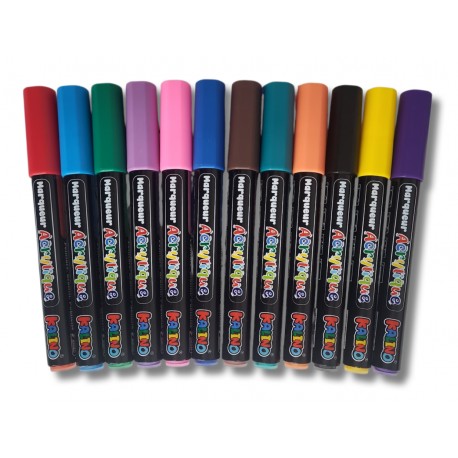 Boite de 12 Marqueurs Acrylique Couleurs Vives - Kalino - PIGMA