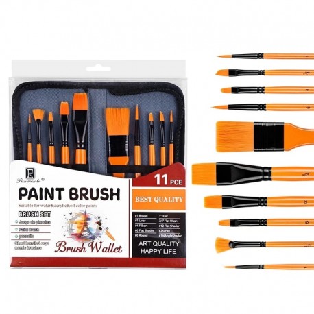 Trousse de 10 pinceaux pour peinture acrylique et huile - PIGMA
