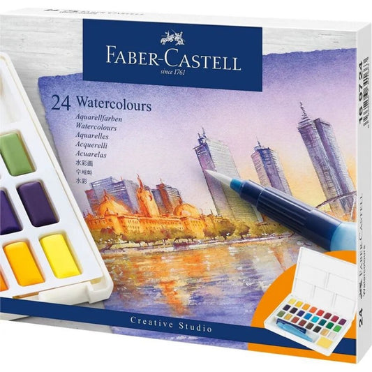 Aquarelles en godets, boîte de 24 Faber Castell