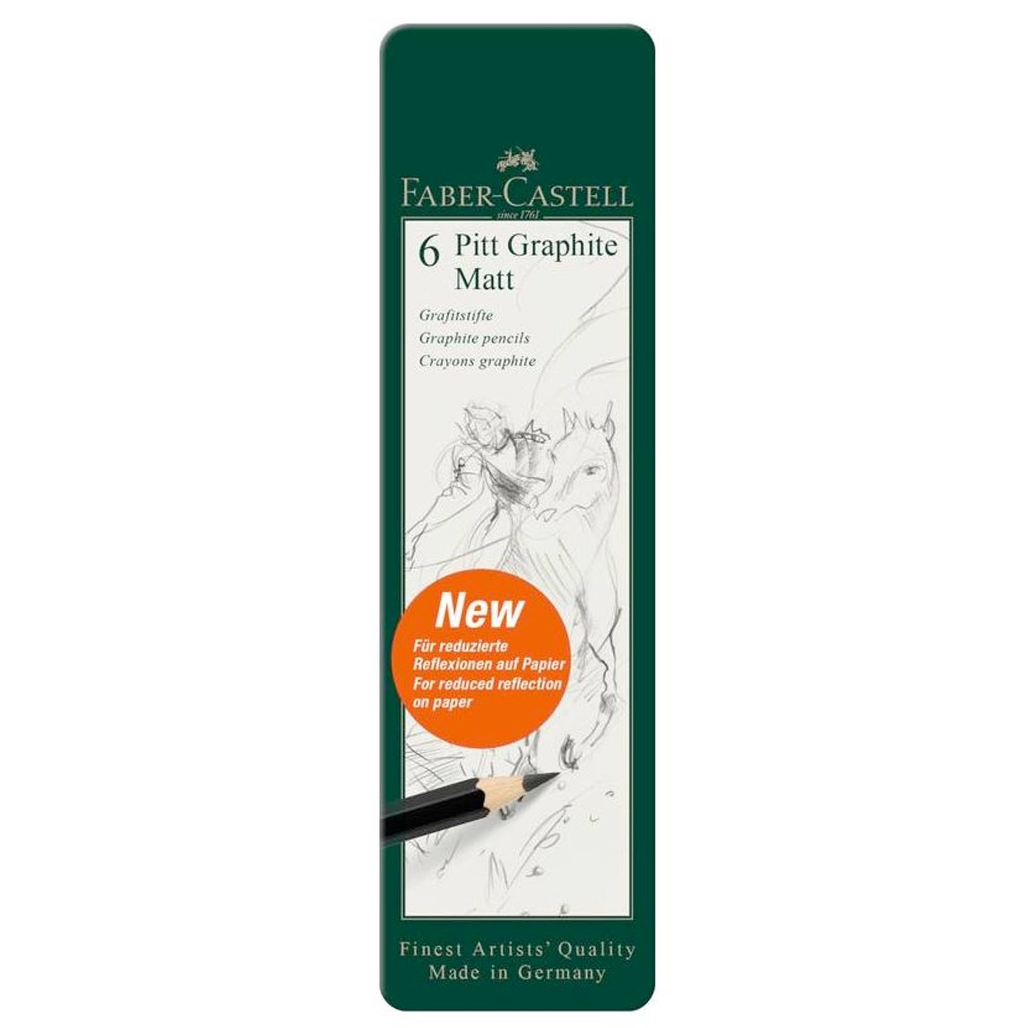 Faber Castell Pitt Graphite Matt Étui Métal 6 Crayons Tunisie - FC115207 Beaux-Arts