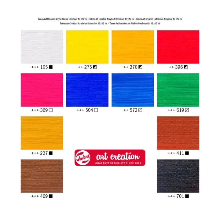 Coffret Acrylique Talens Art Création – 12 Tubes + Accessoires