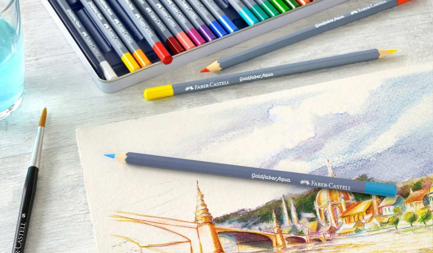Crayon Goldfaber Aquarelle boîte métal de 48 pièces