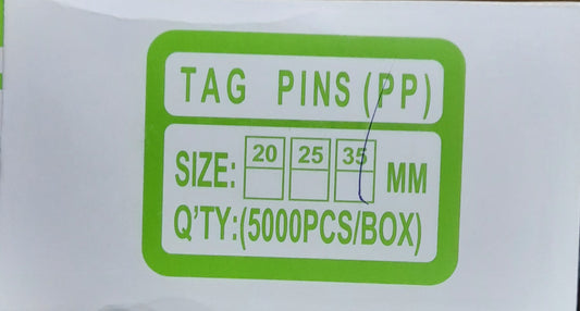 Épingles transparentes pour pistolet à étiquettes, 35 mm, blanches, en plastique, boîte de 5 000 pièces