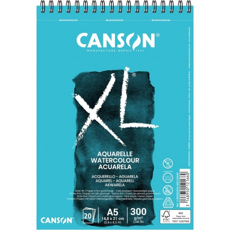 Album Papier Aquarelle XL A5 300G/M² 20 Feuilles - Canson