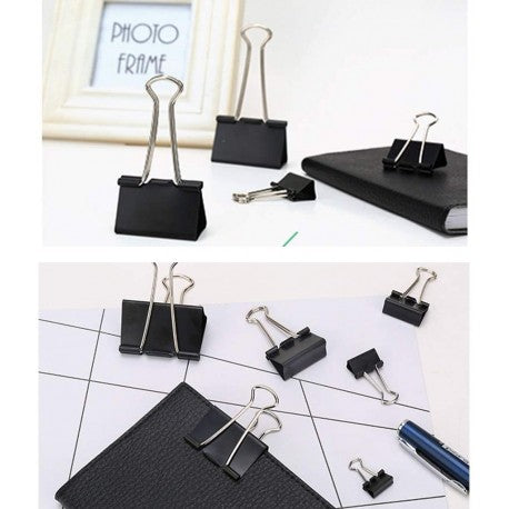 Pince Métallique Noire 41mm – Binder Clips pour Papiers & Documents