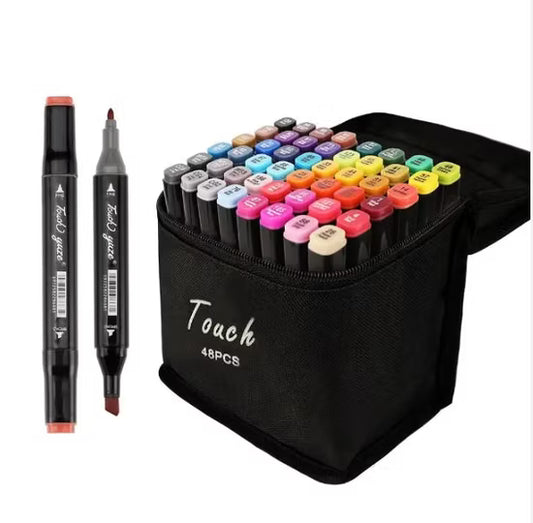 Trousse de 48 Feutres Marqueurs Double Pointe Touch Tunisie - Marqueurs Professionnel