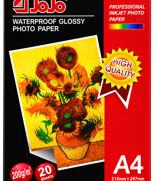 Papier Photo Brillant A4 – 200 g/m², 20 feuilles