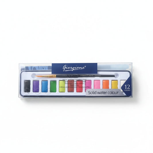 Peinture Aquarelle Solide Giorgione – Boîte de 12 Couleurs
