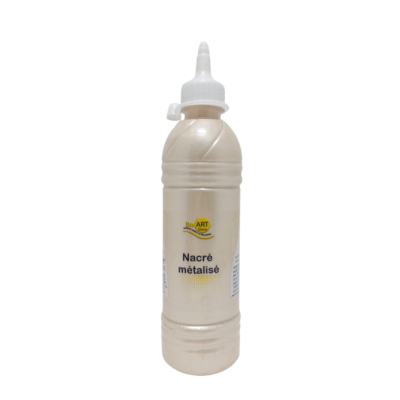 PLATINE 500ml Peinture Acrylique Nacrée Métallisée Tunisie - Base Eau Multi-Supports - PIGMA