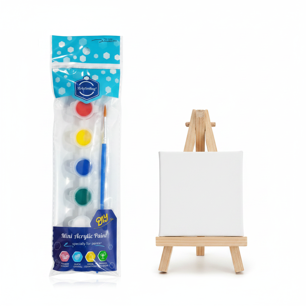 Pack Mini Acrylique + Chevalet & Mini Toile – Kit Complet
