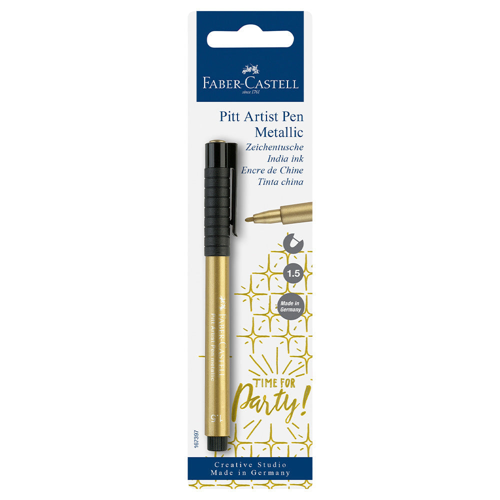 Feutre Faber-Castell Pitt Artist Pen Metallic - Pointe Conique 1,5 mm - Or