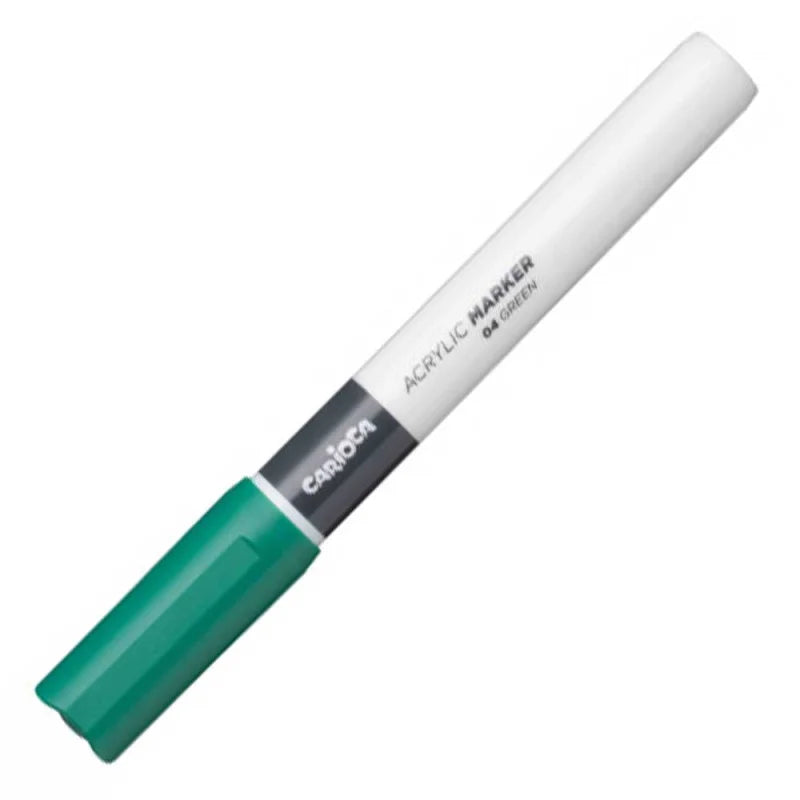 Marqueur Acrylique Pointe Fine 2mm Vert CARIOCA Tunisie - قلم أكريليك أخضر 2 ملم | Peinture Multi-Supports Permanent - PIGMA