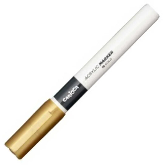 Marqueur Acrylique Pointe Fine 2mm Doré CARIOCA Tunisie - قلم أكريليك ذهبي 2 ملم | Peinture Multi-Supports Permanent - PIGMA