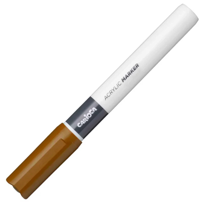 Marqueur Acrylique Pointe Fine 2mm Marron CARIOCA Tunisie - قلم أكريليك بني 2 ملم | Peinture Multi-Supports Permanent - PIGMA
