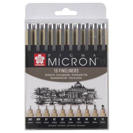 Pigma Micron – Set de 10 Fineliners