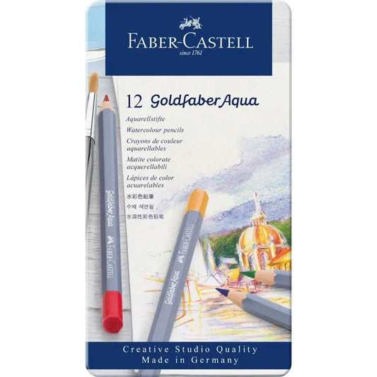 Crayon Goldfaber Aquarelle boîte métal de 12 pièces