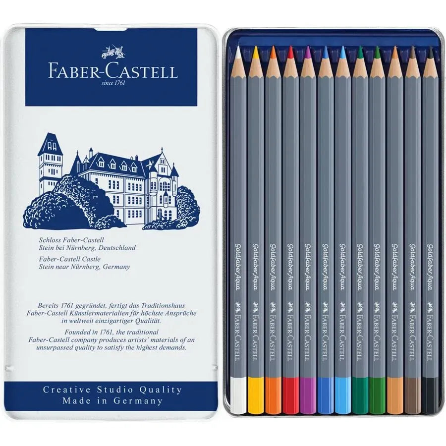 Crayon Goldfaber Aquarelle boîte métal de 12 pièces
