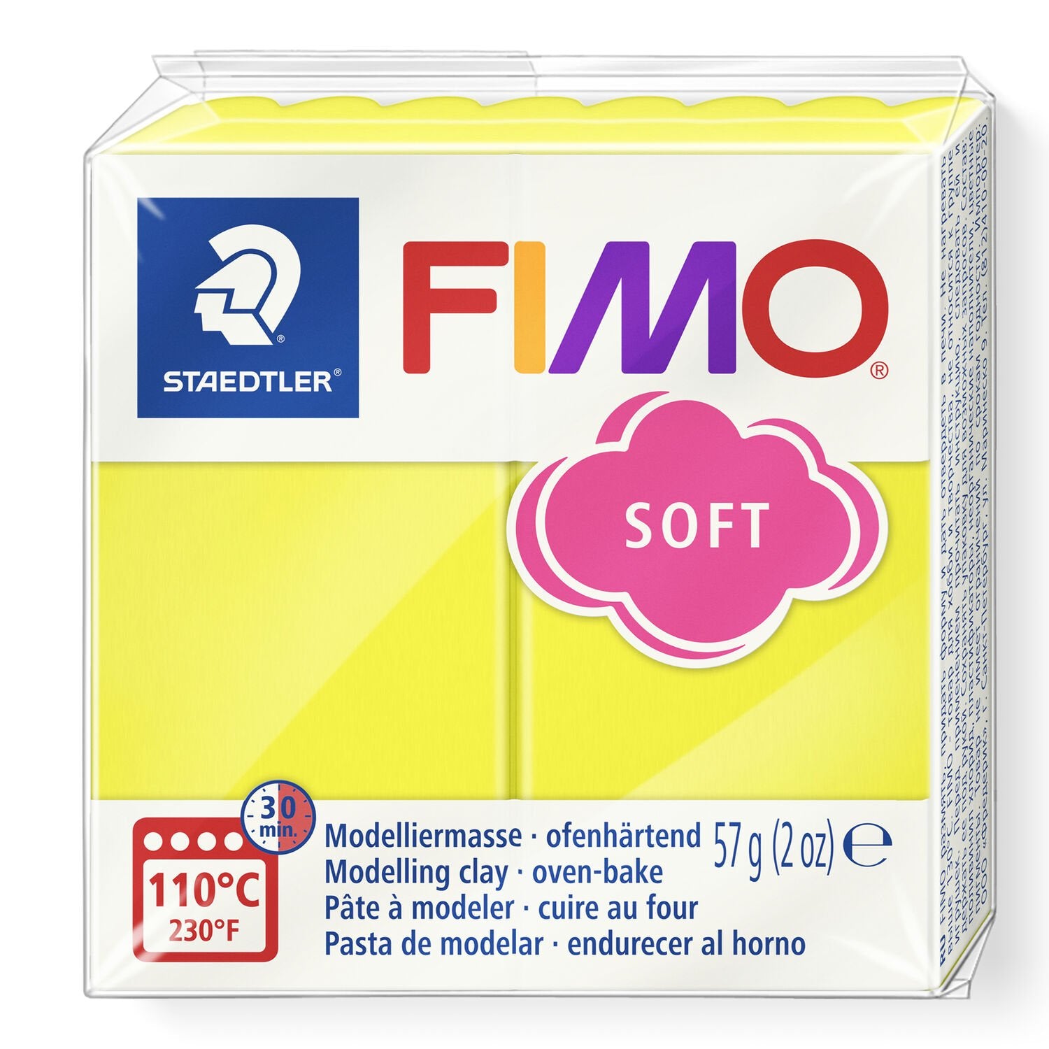 Fimo Soft - Pâte Polymère à Modeler 57 g jaune lemon - PIGMA