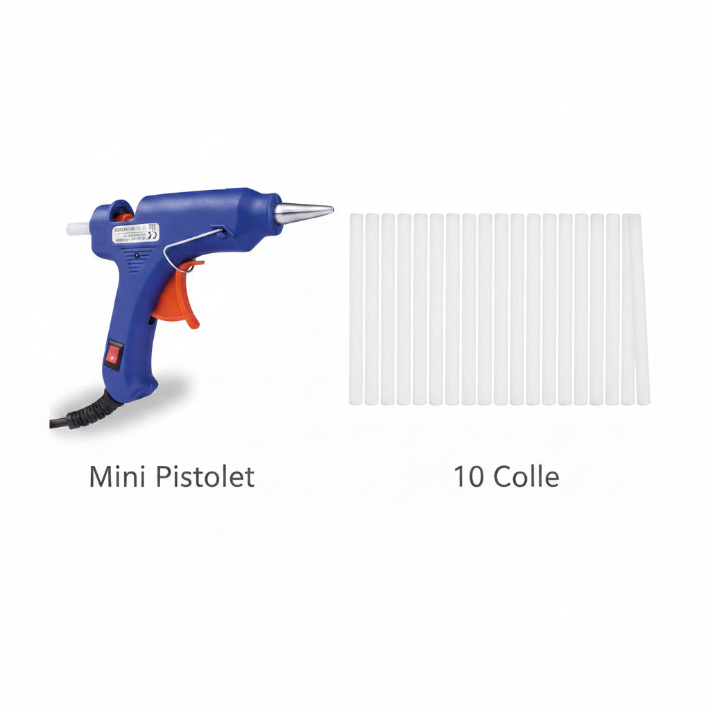 Mini Pistolet à Colle 20W + 10 Bâtons de Recharge