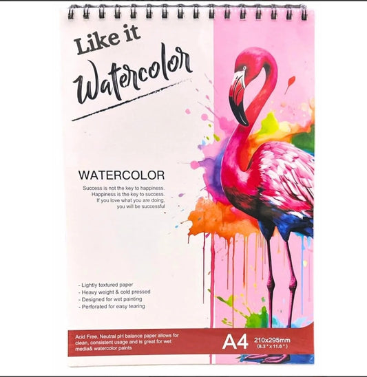 Carnet d’Aquarelle A4 à Spirale – Papier Cold Pressed