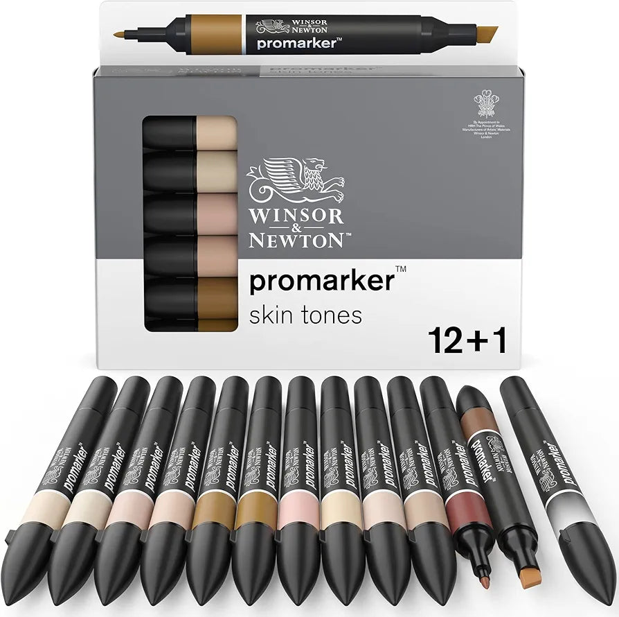 Winsor & Newton Marqueurs graphiques Winsor SET X12+1 SKINTONES