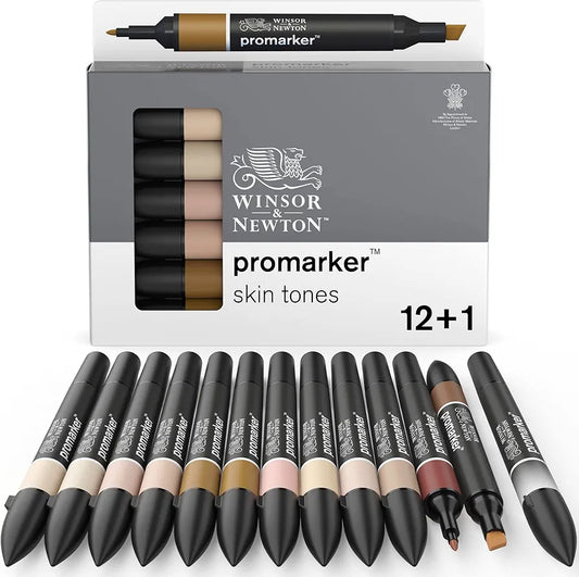 Winsor & Newton Marqueurs graphiques Winsor SET X12+1 SKINTONES