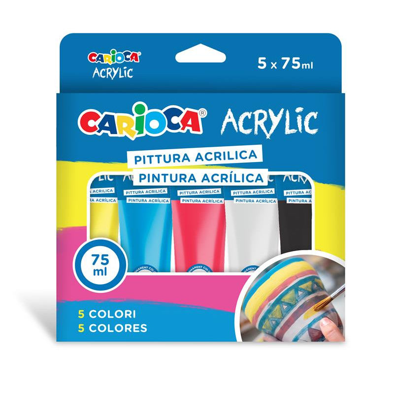 Peinture Acrylique Couleurs Primaires 75ml CARIOCA Tunisie - Set Beaux-Arts - PIGMA