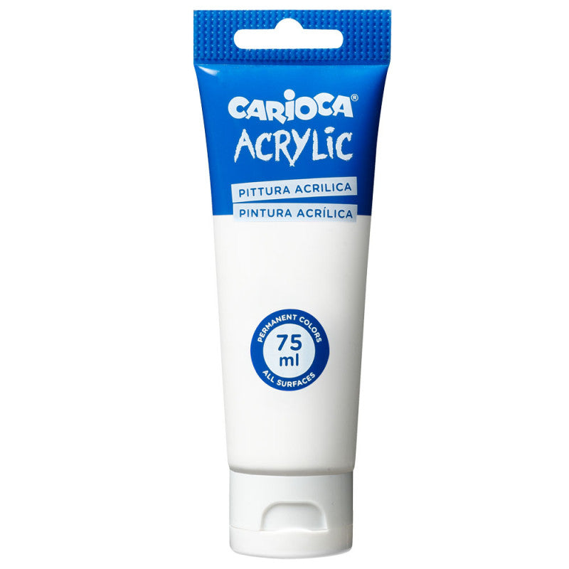Peinture Acrylique Blanc CARIOCA Tube 75ml Tunisie - Couleur Essentielle Beaux-Arts - PIGMA