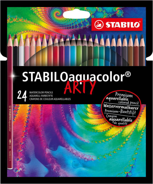 Crayon de couleur aquarellable STABILOaquacolor ARTYEtui carton de 24 crayons