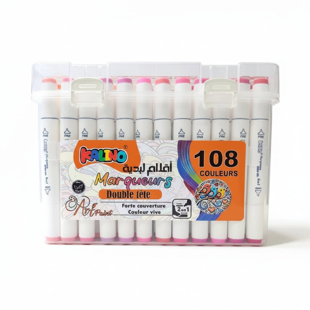 Box de 108 Marqueurs Alcool double pointe Art Markers - Kalino