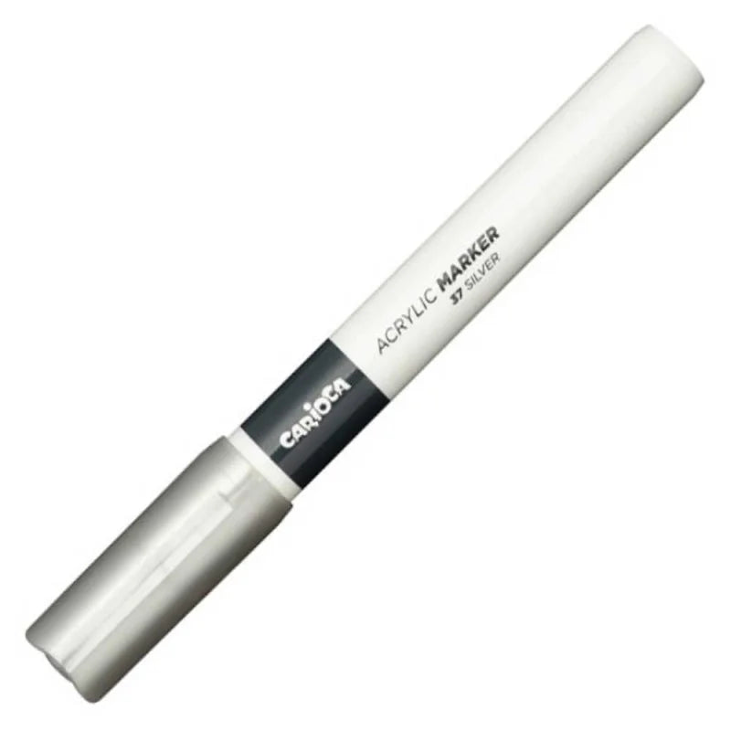 Marqueur Acrylique Pointe Fine 2mm Argent CARIOCA Tunisie - قلم أكريليك فضي 2 ملم | Peinture Multi-Supports Permanent - PIGMA