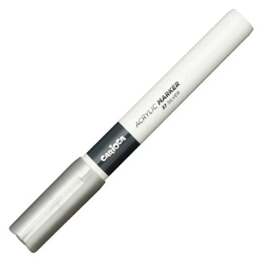 Marqueur Acrylique Pointe Fine 2mm Argent CARIOCA Tunisie - قلم أكريليك فضي 2 ملم | Peinture Multi-Supports Permanent - PIGMA