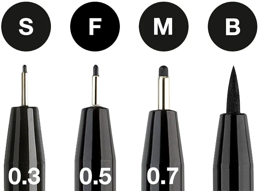 Stylos Faber-Castell Pitt Artist Pen - Coffret 4 Pointes S F M B Encre Noire