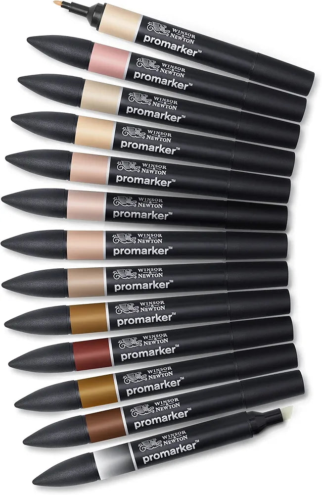 Winsor & Newton Marqueurs graphiques Winsor SET X12+1 SKINTONES