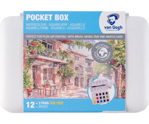 Boite d'aquarelles 12+3 Godets Van Gogh