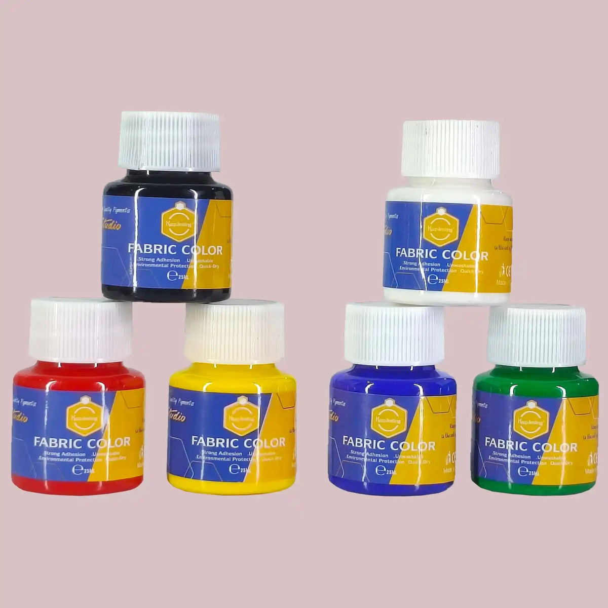 Coffret Peinture pour Tissu Keep Smiling – 6 × 25 ml + Palette et Pinceau