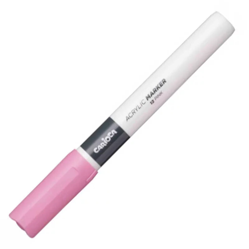 Marqueur Acrylique Pointe Fine 2mm Rose CARIOCA Tunisie - قلم أكريليك وردي 2 ملم | Peinture Multi-Supports Permanent - PIGMA