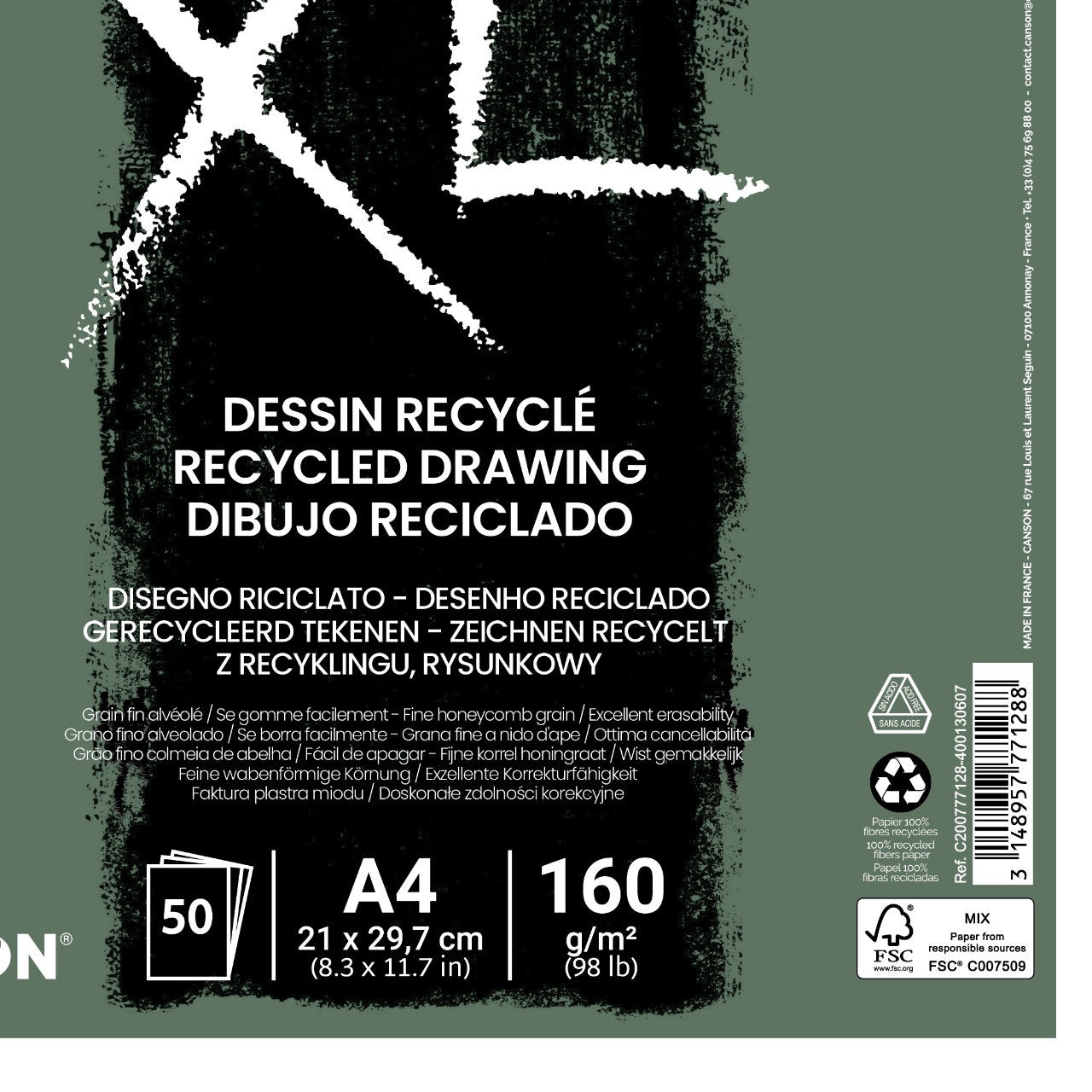 Bloc de Croquis XL Recyclé A4 160g – Canson