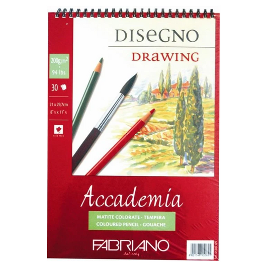 Blocs papier dessin accademia spirale 30 feuilles 200G A4 - Fabriano