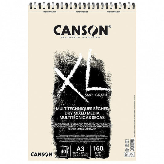 CANSON XL Sand Grain - Album 40 feuilles papier sablé A4 160g/m² - Naturel - PIGMA