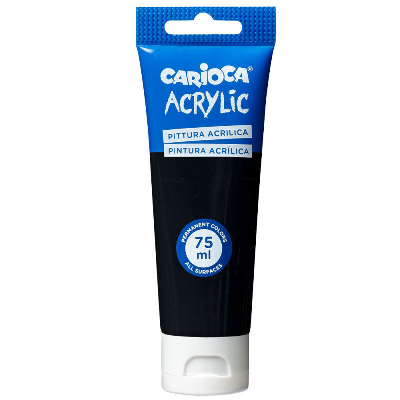 Peinture Acrylique Noir CARIOCA Tube 75ml Tunisie - Couleur Essentielle Beaux-Arts - PIGMA