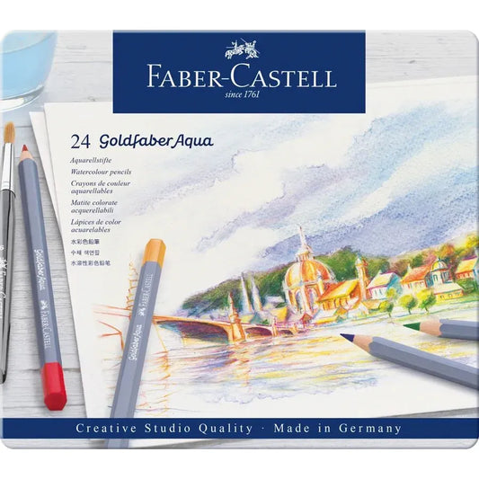 Crayon Goldfaber Aquarelle boîte métal de 24 pièces