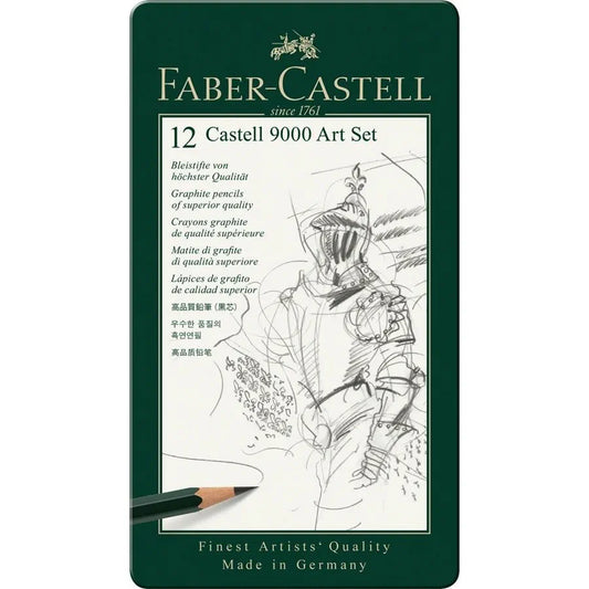 Crayons Graphite Castell 9000 - Set Art de 12 Crayons Professionnels
