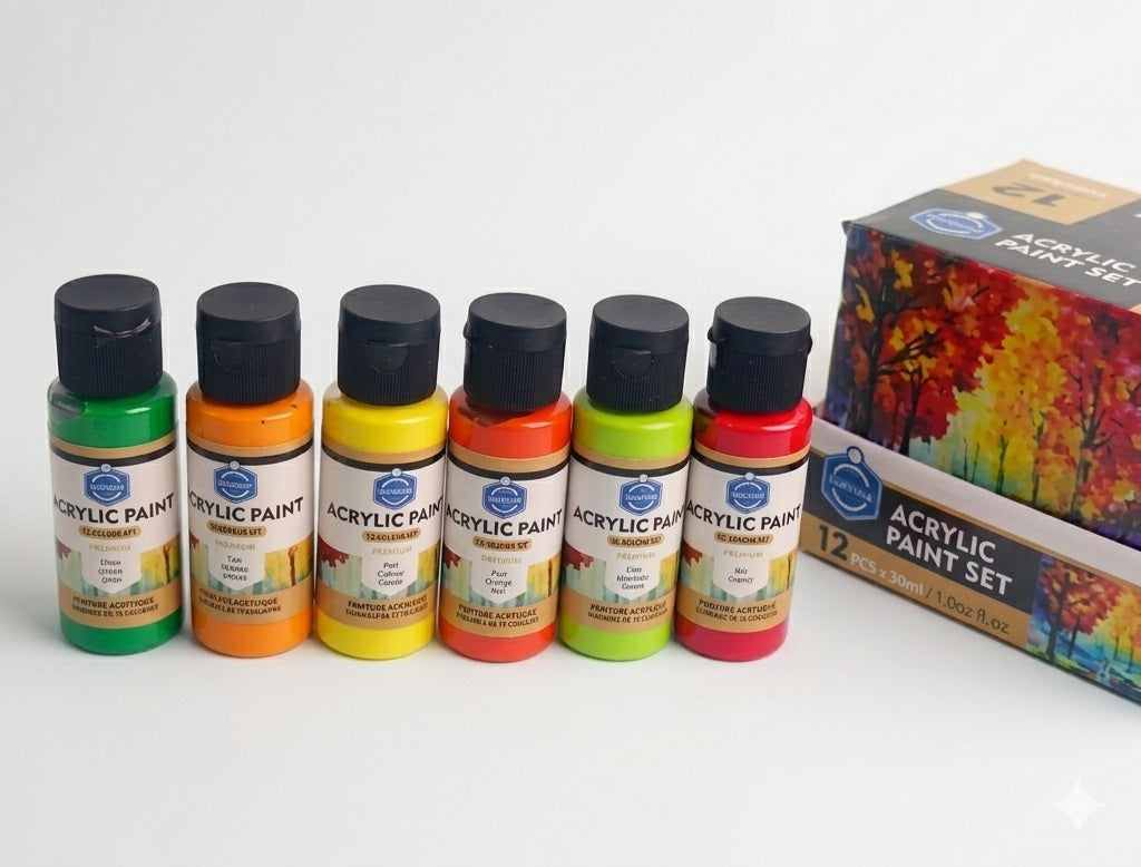 Set 12 Peintures Acrylique 60ml - Keep Smiling
